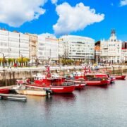 Glazed Buildings On The A Coruna Waterfront, Spain