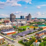 Skyline of Greensboro, NC on nice day